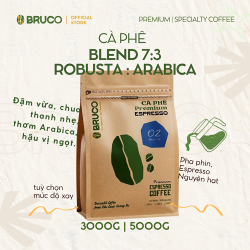 N02 - 3000gr Cà Phê Rang Mộc Nguyên Chất Robusta Mix Arabica