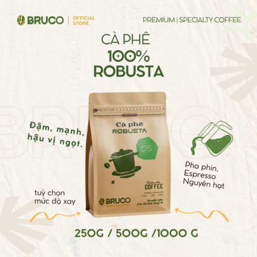 N05 - 1000g -  Cà Phê Rang Mộc Nguyên Chất Robusta Lào - Pha Phin & Pha Máy