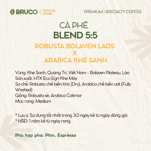 Alternative view of N01 - 1000gr - Cà Phê Rang Mộc Nguyên Chất Robusta Lào: Arabica Khe Sanh Blend 5:5
